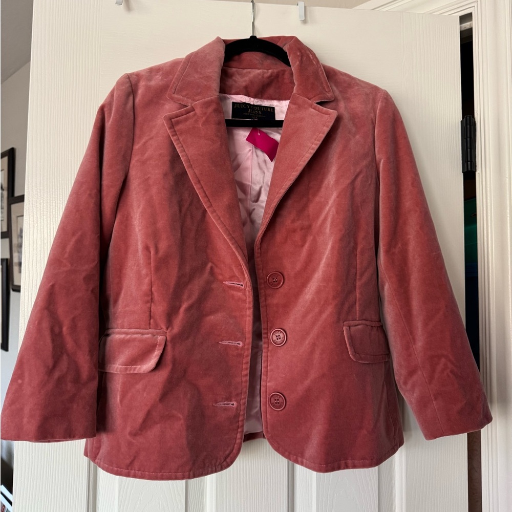 Vintage Juicy Couture Jeans Pink Velvet Blazer